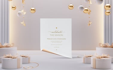 クリスマスの装飾が施されたイベントチラシ