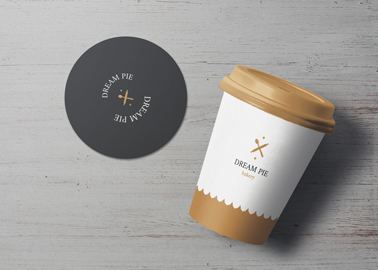 Paper Coffee Cup With a Coaster