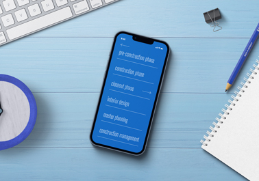 iPhone sobre un escritorio - vista de ángulo superior