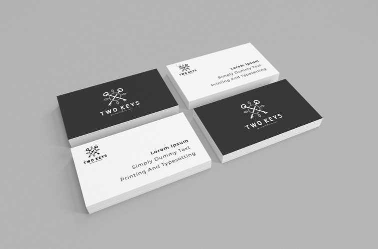 4 pilas de tarjetas de presentación