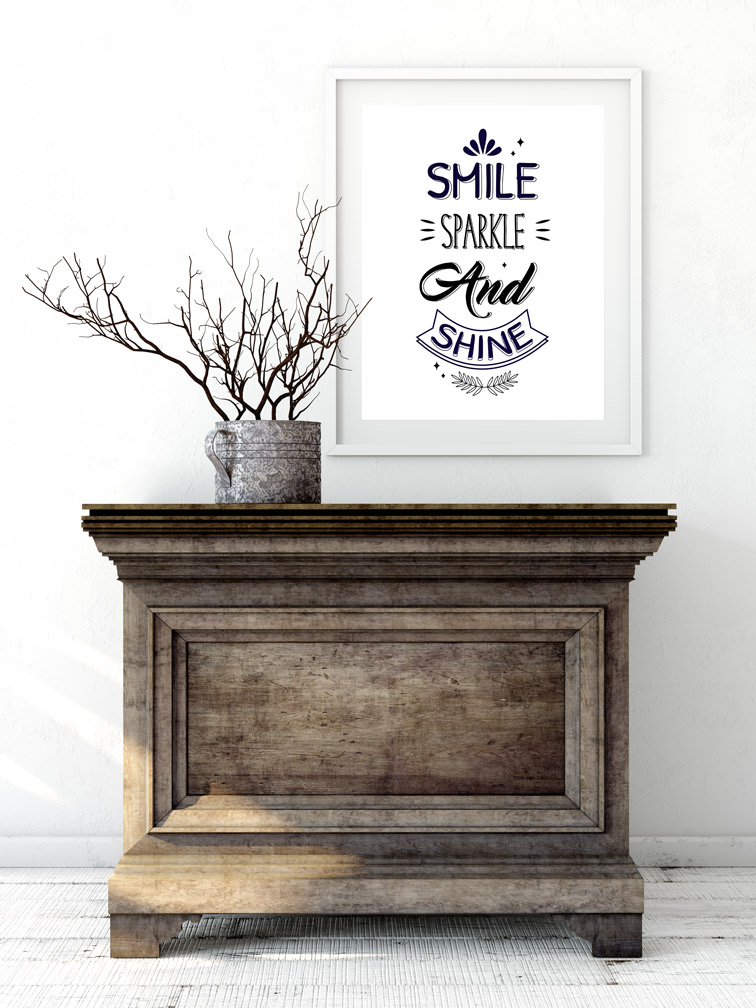 Frame with a Vintage Commode Decor