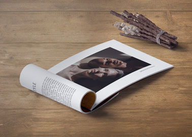 A Folded Page on a Wooden Surface