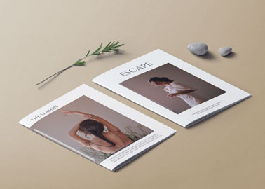 Two Magazine Covers on a Neutral Surface