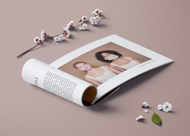 A Folded Magazine with Blooming Branches