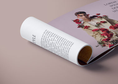 A Folded Magazine Page Closeup View