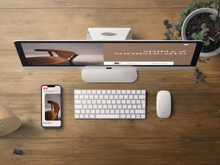 Wooden Desk Branding Pack | Renderforest