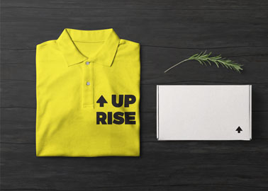 Camisa Pólo com uma Caixa e um Galho de Árvore