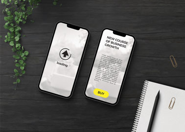 Dois iPhones em uma Superfície Preta