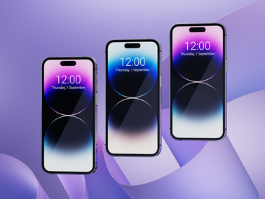 Yan Yana Duran Üç Adet iPhone 14 Pro Max Modeli