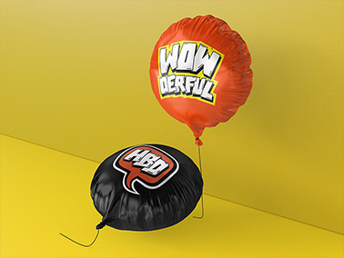 Two Birthday Balloons, One on the Ground