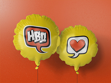 Birthday Balloons Front View