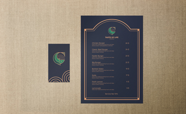 Restoran Menüsünün Yüksek Açıdan Görünüşü