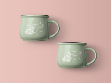 نظرة بزاوية عالية على كوبي قهوة