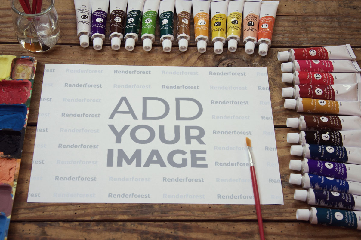 Vintage Art Desk Mockups Renderforest