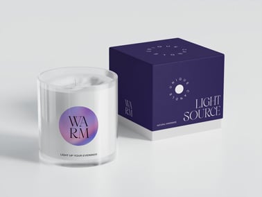 Candle With Its Box Angle View