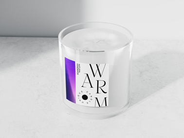 Candle on a Marble Surface