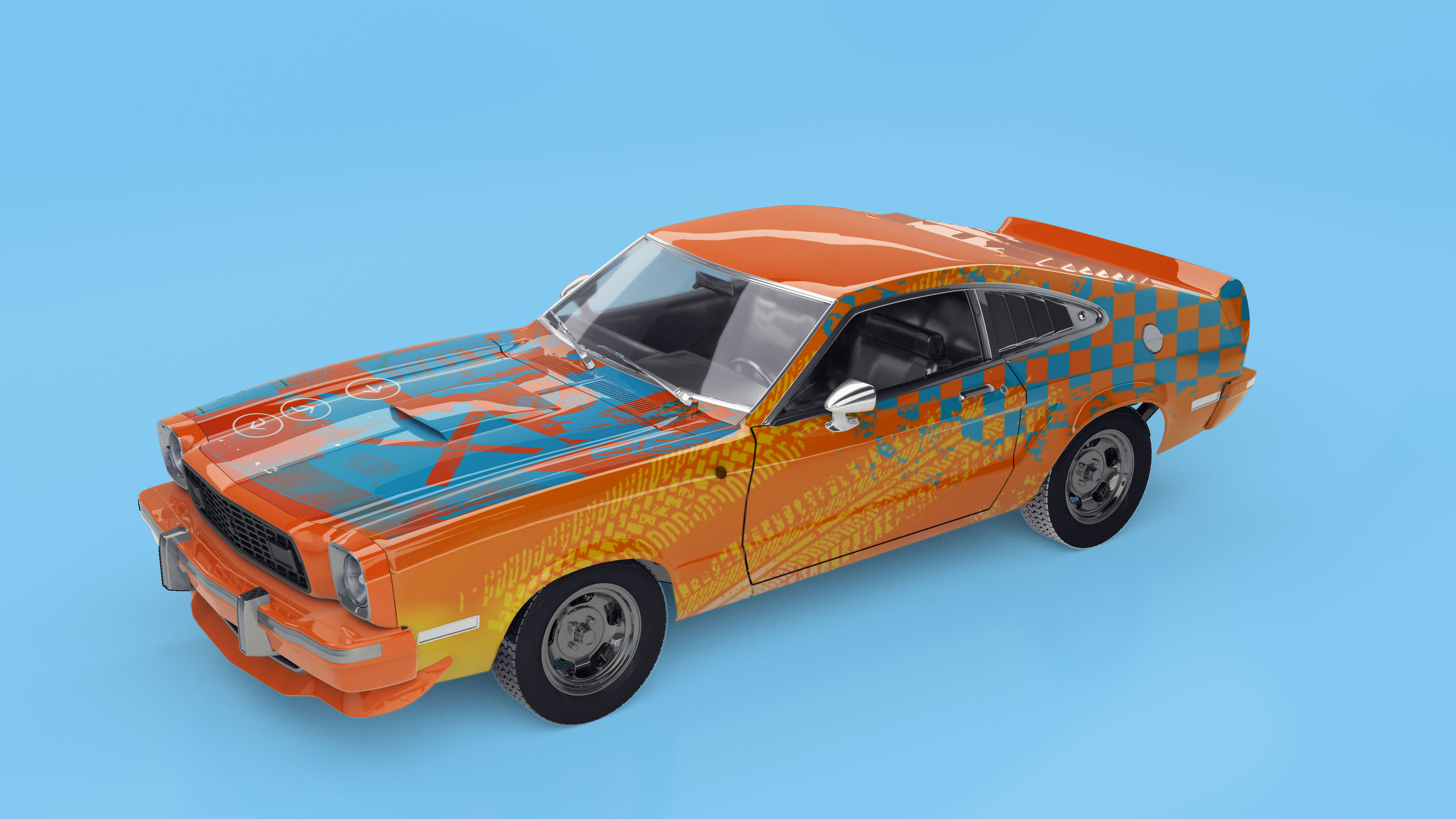 Carro Antigo Visão Angular Direita