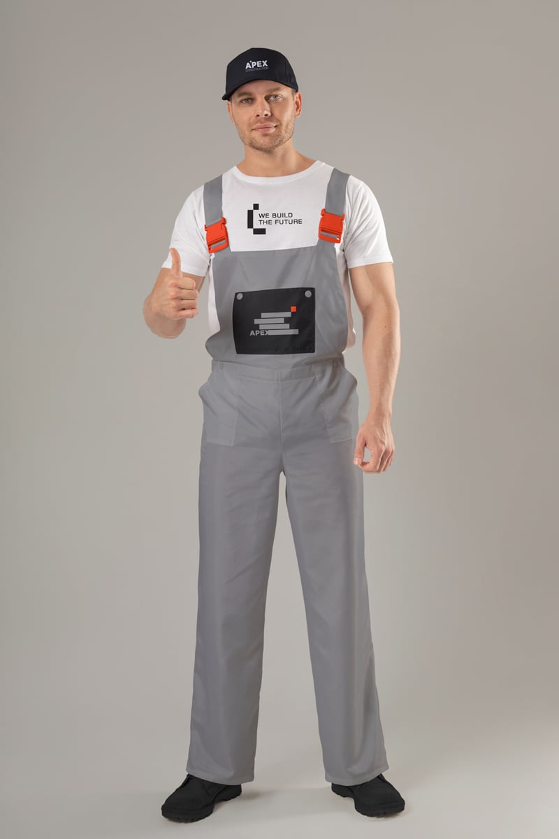 Baş Parmak Yukarıda İşareti Yapan İnşaat İşçisi