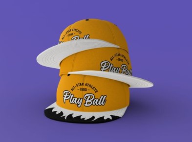 Baseball Caps Stacked on Each Other