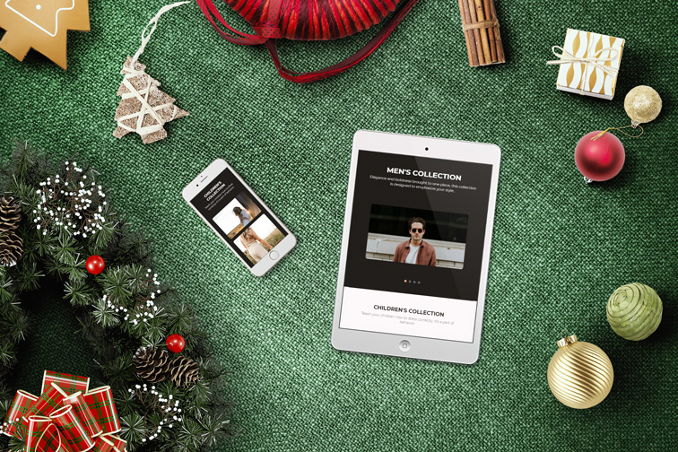 iPhone et iPad sur un fond de Noël