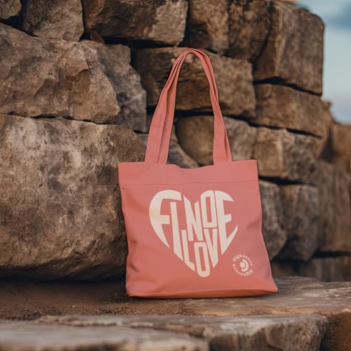 حقيبة بيئية على شاطئ