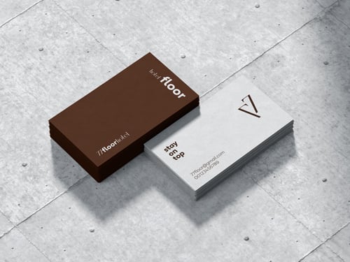 Pilhas de Cartões de Visita Visão Angular Alta