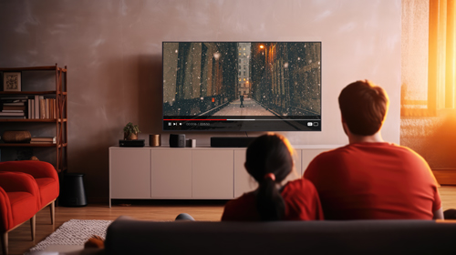 Vater und Tochter beim Fernsehen