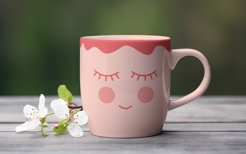 Teetasse mit einem Baumzweig