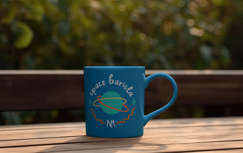 Tasse Kaffee im Garten