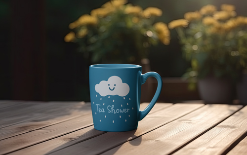 Teetasse auf Holztisch