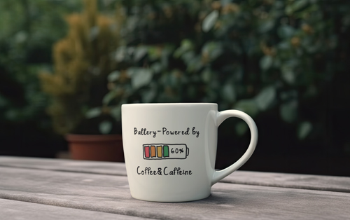 Kaffeetasse auf dem Boden
