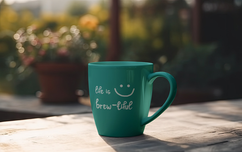 Teetasse auf einer Holzoberfläche
