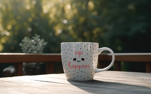 Teetasse Niedrigwinkelansicht