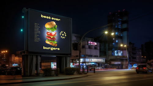 عرض شاشة رقمية في المدينة