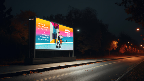 إعلان على رصيف البلدة