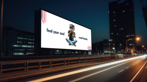 لافتة إعلانية على جسر