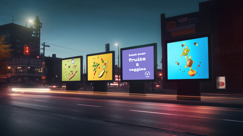 لافتات إعلانية على طريق سريع