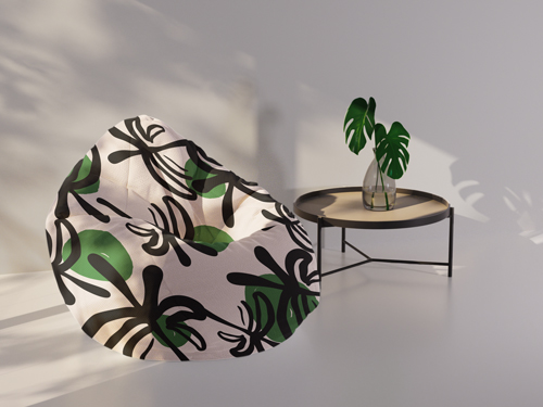 Chaise souple à côté d'une plante