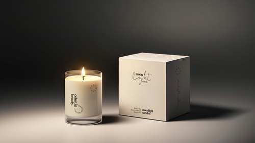 Candle With Its Minimalistic Packaging