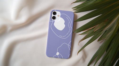 Smartphone em configuração minimalista