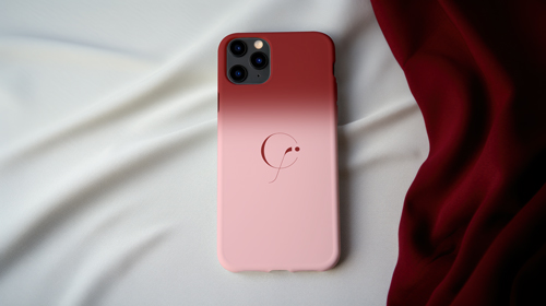 Celular com Tecido vermelho