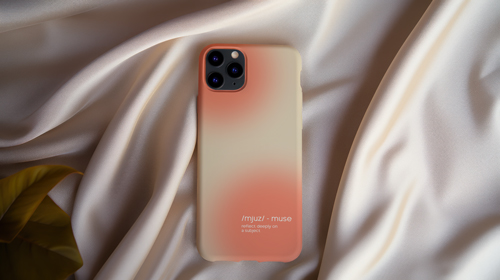 Smartphone em configuração alaranjada