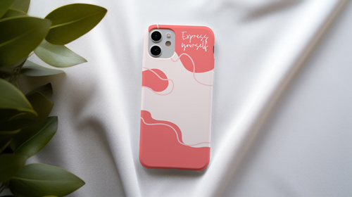 Smartphone posicionado em tecido branco