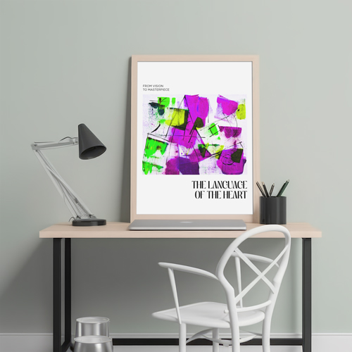 Bureau avec cadre en bois