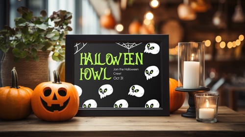 Pôster com Decorações de Halloween
