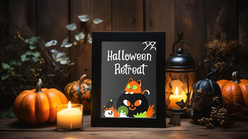 Moldura com Decorações de Halloween