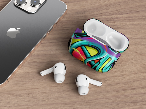 Airpods ve iPhone'un Yukarıdan Görünüşü