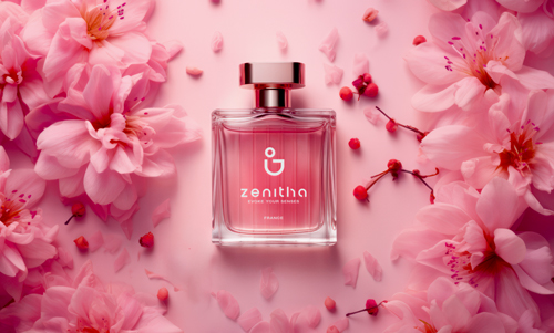 Bouteille de parfum vue de haut