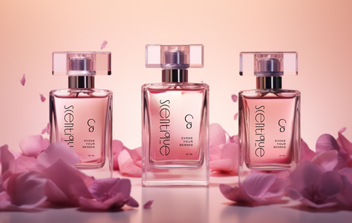 Flacons de parfum vus de face