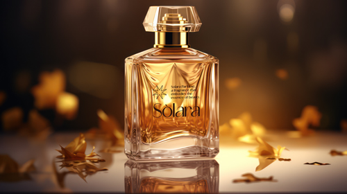 زجاجة عطر ببتلات الزهور